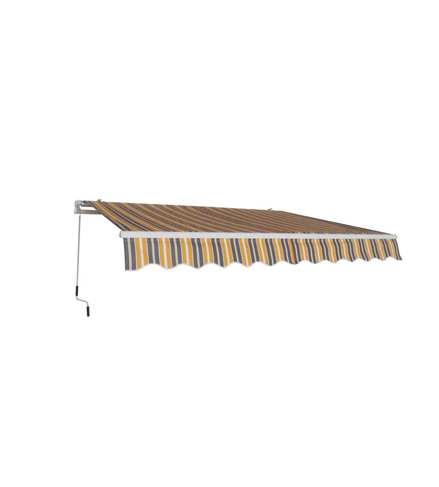 Tenda da sole con avvolgimento manuale eurogarden fantasia a righe 3x2 m
